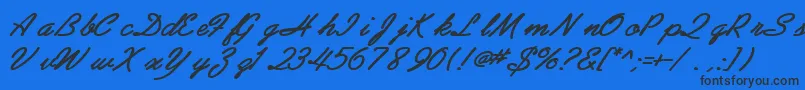 AbrazoscriptsskBoldItalic Font – Black Fonts on Blue Background