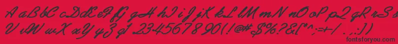 AbrazoscriptsskBoldItalic Font – Black Fonts on Red Background