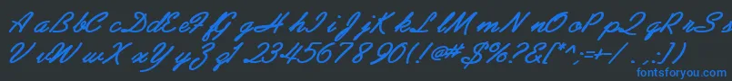AbrazoscriptsskBoldItalic Font – Blue Fonts on Black Background