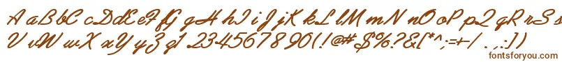 AbrazoscriptsskBoldItalic Font – Brown Fonts on White Background