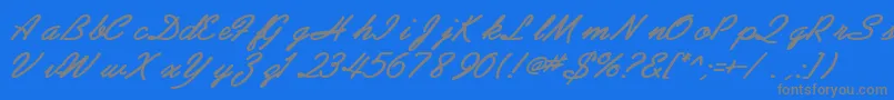 AbrazoscriptsskBoldItalic Font – Gray Fonts on Blue Background