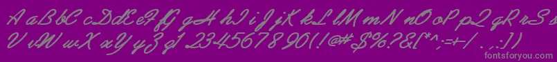 AbrazoscriptsskBoldItalic Font – Gray Fonts on Purple Background