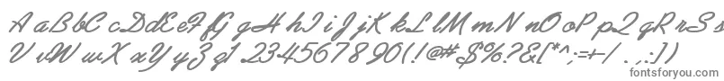 AbrazoscriptsskBoldItalic Font – Gray Fonts on White Background