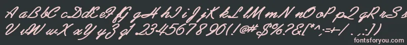 More about AbrazoscriptsskBoldItalic Font AbrazoscriptsskBoldItalic Font – Pink Fonts on Black Background