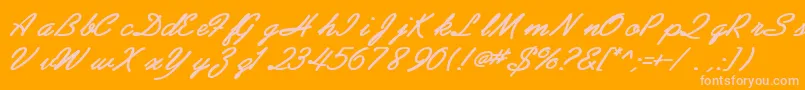 AbrazoscriptsskBoldItalic Font – Pink Fonts on Orange Background