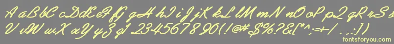 AbrazoscriptsskBoldItalic Font – Yellow Fonts on Gray Background