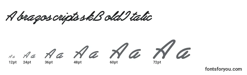 Größen der Schriftart AbrazoscriptsskBoldItalic