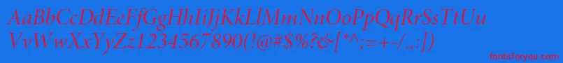 MinionproItdisp Font – Red Fonts on Blue Background