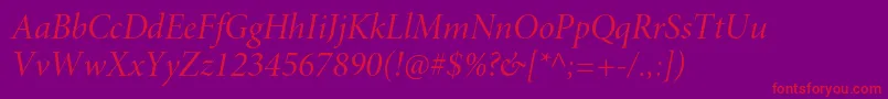 MinionproItdisp Font – Red Fonts on Purple Background