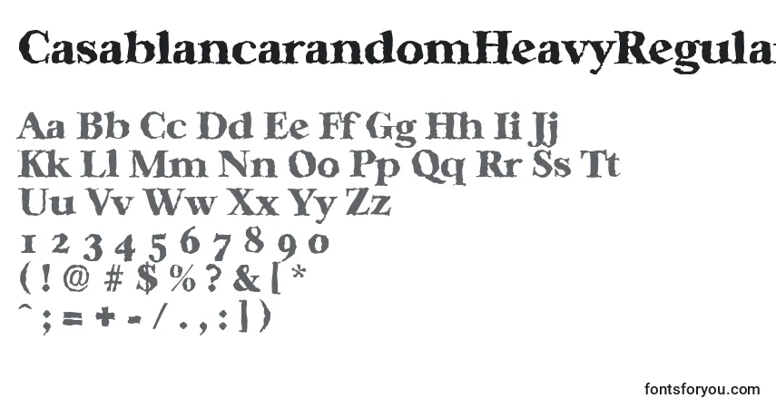Czcionka CasablancarandomHeavyRegular – alfabet, cyfry, specjalne znaki