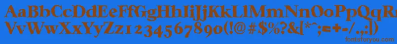 Czcionka CasablancarandomHeavyRegular – brązowe czcionki na niebieskim tle