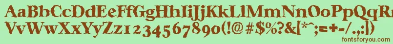 CasablancarandomHeavyRegular Font – Brown Fonts on Green Background