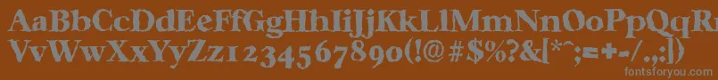 フォントCasablancarandomHeavyRegular – 茶色の背景に灰色の文字