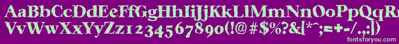 CasablancarandomHeavyRegular Font – Green Fonts on Purple Background