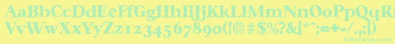 Шрифт CasablancarandomHeavyRegular – зелёные шрифты на жёлтом фоне