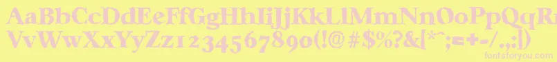 Fonte CasablancarandomHeavyRegular – fontes rosa em um fundo amarelo