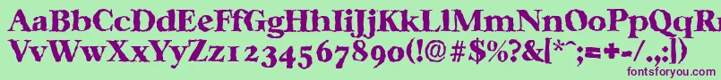 CasablancarandomHeavyRegular Font – Purple Fonts on Green Background