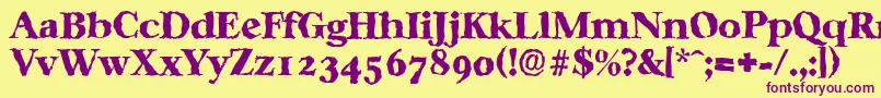 CasablancarandomHeavyRegular Font – Purple Fonts on Yellow Background