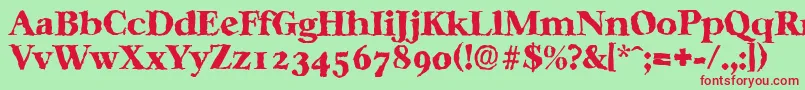 CasablancarandomHeavyRegular Font – Red Fonts on Green Background