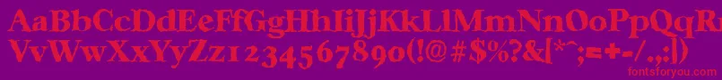 CasablancarandomHeavyRegular Font – Red Fonts on Purple Background