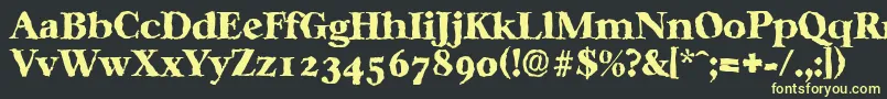 Saiba mais sobre a fonte CasablancarandomHeavyRegular Fonte CasablancarandomHeavyRegular – fontes amarelas em um fundo preto