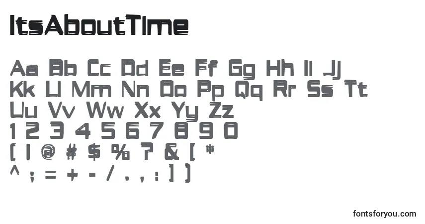 A fonte ItsAboutTime – alfabeto, números, caracteres especiais