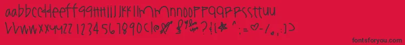 フォントYouamazeme – 赤い背景に黒い文字