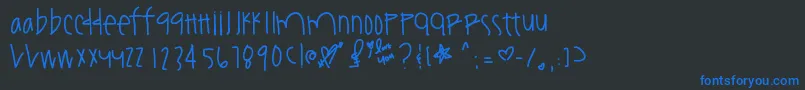 フォントYouamazeme – 黒い背景に青い文字