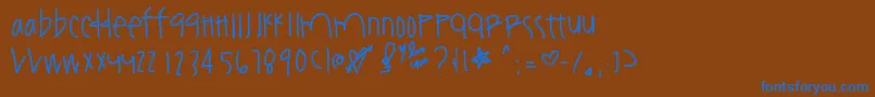 Youamazeme-fontti – siniset fontit ruskealla taustalla