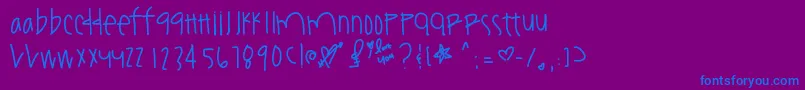 Шрифт Youamazeme – синие шрифты на фиолетовом фоне