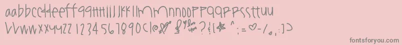 フォントYouamazeme – ピンクの背景に灰色の文字