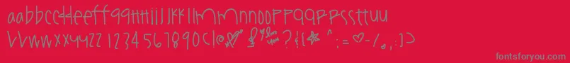 フォントYouamazeme – 赤い背景に灰色の文字