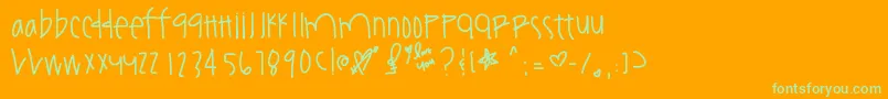 Youamazeme Font – Green Fonts on Orange Background