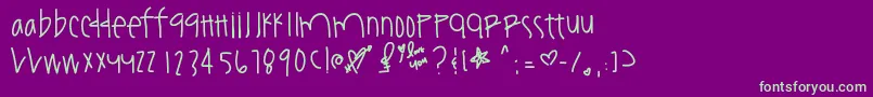 Шрифт Youamazeme – зелёные шрифты на фиолетовом фоне