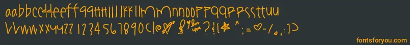 フォントYouamazeme – 黒い背景にオレンジの文字