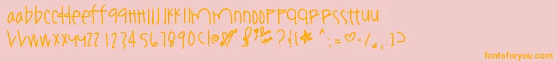 フォントYouamazeme – オレンジの文字がピンクの背景にあります。