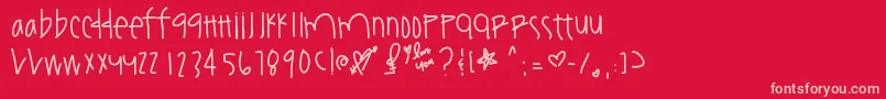Youamazeme-Schriftart – Rosa Schriften auf rotem Hintergrund