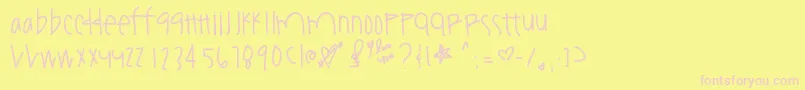 Youamazeme-Schriftart – Rosa Schriften auf gelbem Hintergrund