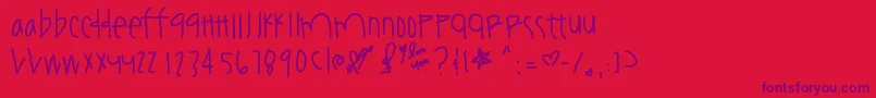 Youamazeme-Schriftart – Violette Schriften auf rotem Hintergrund