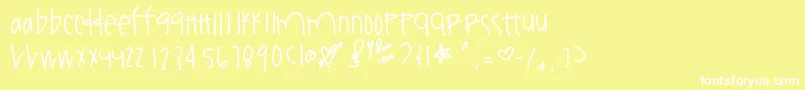 フォントYouamazeme – 黄色い背景に白い文字