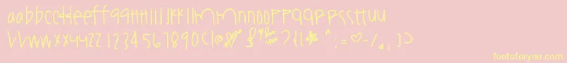 Youamazeme-Schriftart – Gelbe Schriften auf rosa Hintergrund