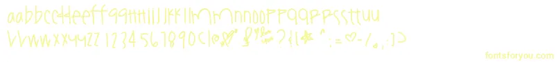 Youamazeme-Schriftart – Gelbe Schriften auf weißem Hintergrund