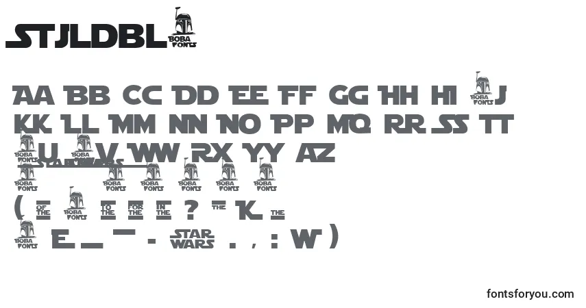 A fonte Stjldbl1 – alfabeto, números, caracteres especiais