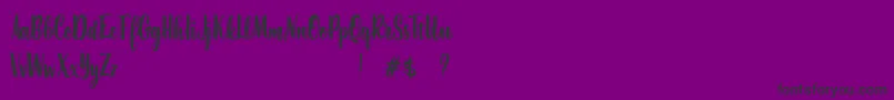 Шрифт PennyScriptDemo – чёрные шрифты на фиолетовом фоне