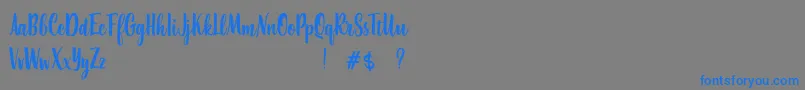 PennyScriptDemo-Schriftart – Blaue Schriften auf grauem Hintergrund