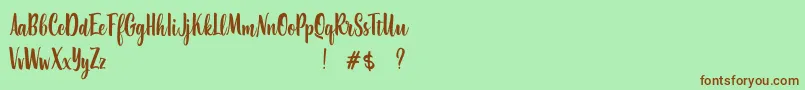 PennyScriptDemo Font – Brown Fonts on Green Background