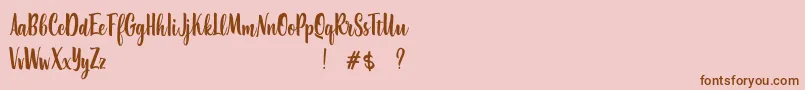 PennyScriptDemo Font – Brown Fonts on Pink Background