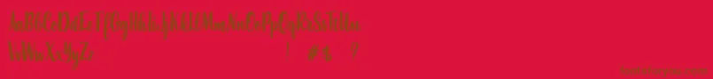 fuente PennyScriptDemo – Fuentes Marrones Sobre Fondo Rojo