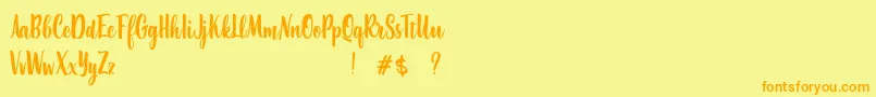 PennyScriptDemo Font – Orange Fonts on Yellow Background