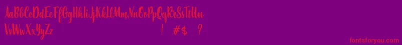 PennyScriptDemo-Schriftart – Rote Schriften auf violettem Hintergrund